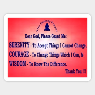 "The Serenity Prayer - Wall Art with Scattering Red Background Magnet